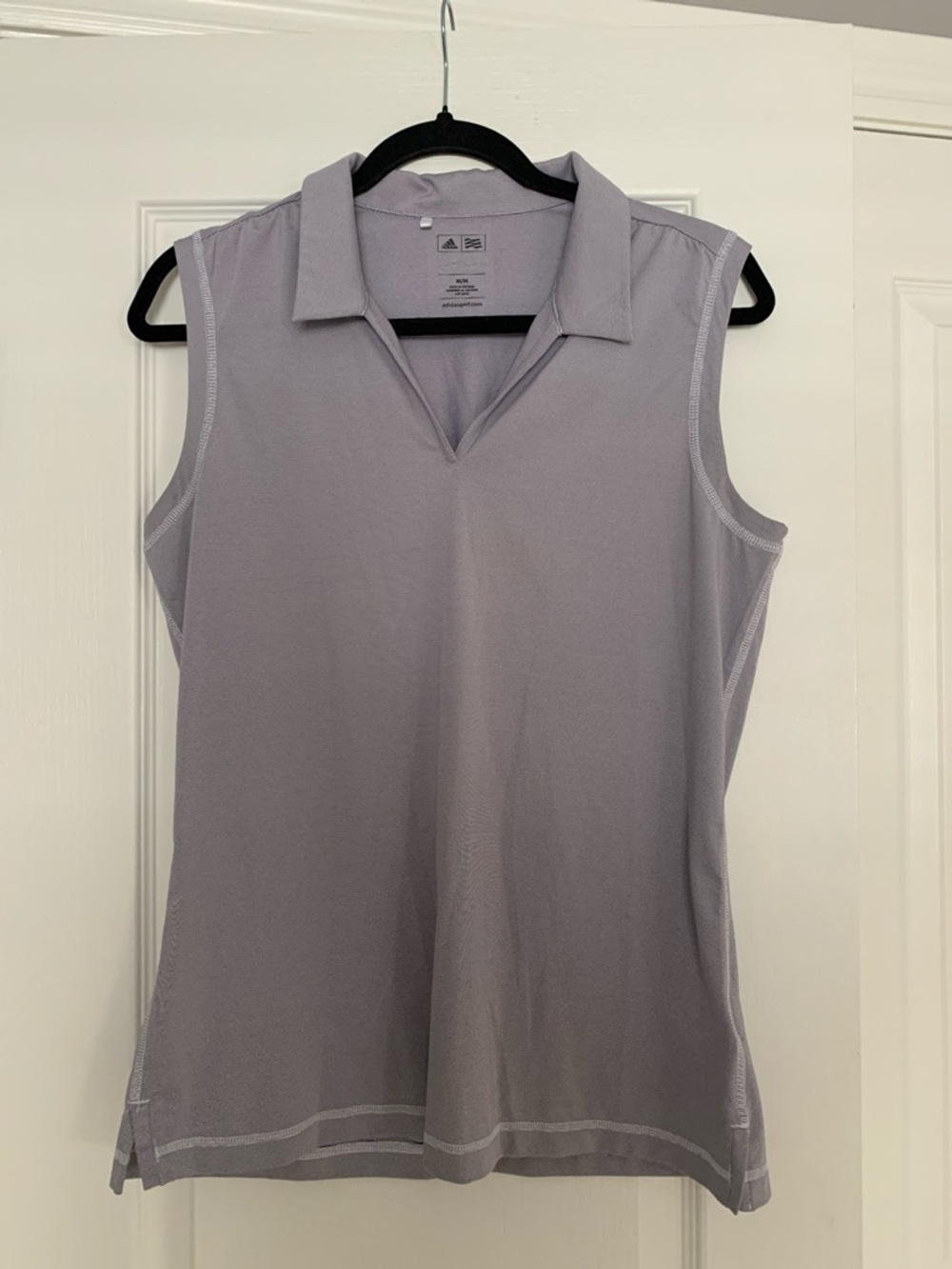 Adidas Lavender Sleeveless V‑Neck Golf Polo Tank